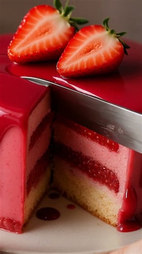 ASMR Strawberry Ruby Chocolate Gateau.🍓✨