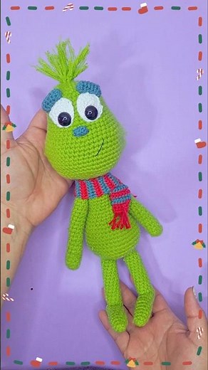 Free Grinch tutorial on my channel Jennita de Amor #crochet #grinch #amigurumi