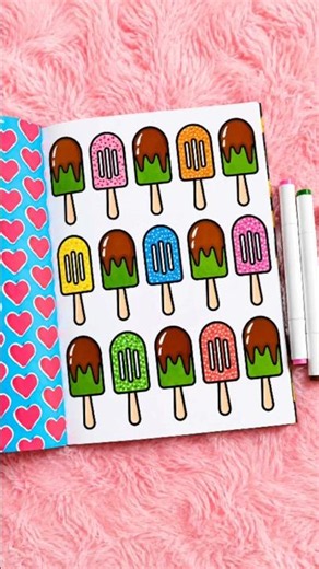 #SatisfyingColoring #PatternColoring Coloring Cute Ice Cream Patterns