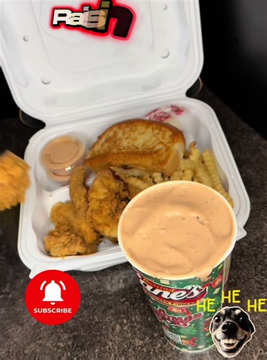 ASMR satisfying sounds dipping raising canes chicken tenders in canes sauce #asmr #satisfying #raisingcanes #asmrsounds #fyp