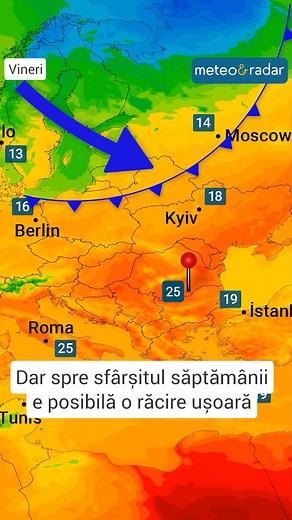 🏖️ Vremea se încălzește din nou săptămâna viitoare. 🌡️ Aerul cald va ajunge mai întâi în vestul țării, iar de miercuri și în est. 📉 Totuși, la sfârșitul săptămânii e posibilă o răcire ușoară. #vremea #meteo #romania #caldura #aprilie #vara | Meteo & Radar România