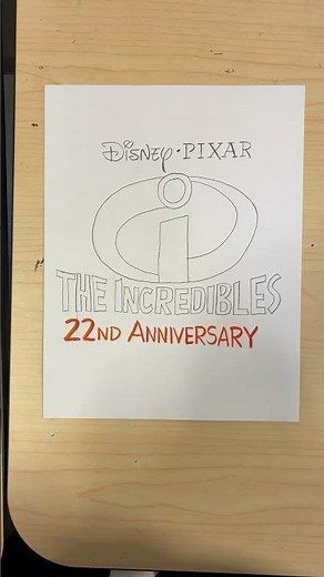 The Incredibles 22nd Anniversary Logo Drawing #theincredibles