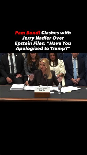 World Think on Instagram: "Pam Bondi Clashes with Jerry Nadler Over Epstein Files: “Have You Apologized to Trump?” During her DOJ oversight testimony before the House Judiciary Committee, Attorney General Pam Bondi turned the tables on Rep. Jerry Nadler amid questions about the recent release of millions of Jeffrey Epstein documents. She blasted Democratic “theatrics,” highlighted Trump’s role in declassifying the files via 2018 legislation, and demanded apologies for past Russia-collusion impea