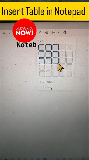 How to insert table in Notepad #computer #doliatech #tech