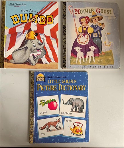 Little Golden Books Dumbo Mother Goose Picture Dictionary Vintage Children Books 1950s 1981 Sold Separately - Etsy