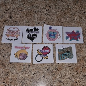 Retro Thank You Sticker Set
