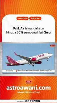 Batik Air tawar diskaun hingga 30% sempena Hari Guru