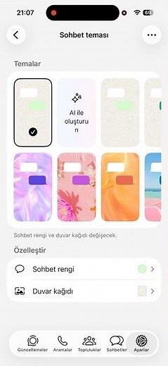 iPhone'da WhatsApp duvar kağıdı değiştirme