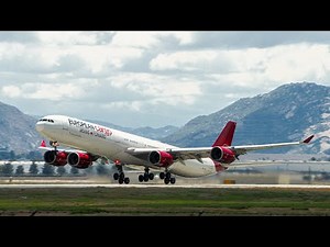 Airbus A340-600 Freighter Takeoff @ March ARB