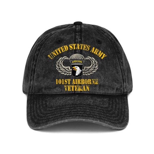 US Army 101st Airborne Veteran Washed Denim Cap, Screaming Eagles Military Hat - Etsy