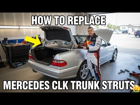 How to Replace Mercedes CLK Trunk Struts W208 Trunk Lift Support Removal CLK320 CLK430 CLK230 CLK200