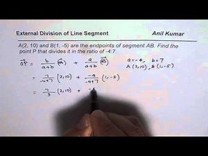 Find Coordinate Point for External Division of Line Segment by Section Formula