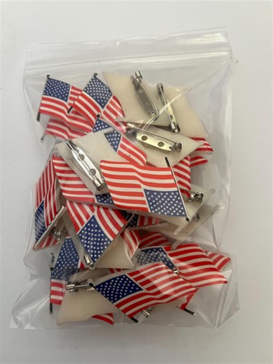 Lot of 43 American Flag Shaped Plastic Pins. Approximately 1”x1” - Etsy