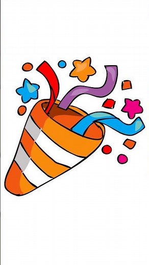 Birthday Popper 🎉 Emoji Drawing ‪@fadzleeabbas8882‬ #emoji #partypopper #shortvideo #drawing