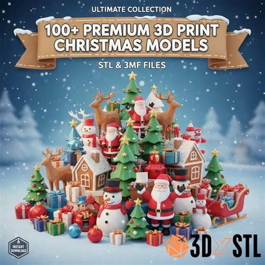 100  Christmas 3D Print Files STL and 3MF Ultimate Holiday Model Bundle - Etsy