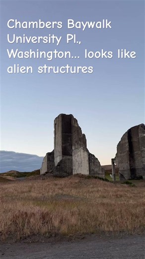 Abandoned structures, University Pl., Washington State looks like alien buildings #architecture