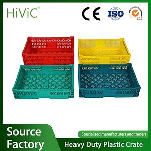 [Hot Item] Supermarket Turnover Logistic Box Plastic Foldable Stackable Vegetable Fruit Crate