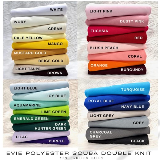Evie Polyester (not Neoprene) Scuba Double Knit Fabric by the Yard - Etsy