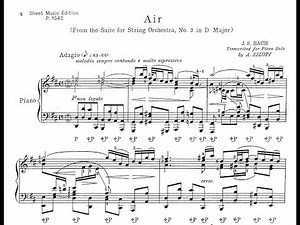 Bach/Siloti - Aria de la Suite n°3 BWV 1068 - Piano + Sheet Music