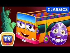 ChuChu TV Classics - Wheels On The Bus - New York City | Surprise Eggs Nursery Rhymes - Videos For Kids