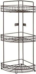 Bath Bliss 3 Tier Spa Tower, Bathroom Storage and Organization, Bronze Towel Stand (Model: 24202-RUST)