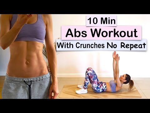10 Min ABS Workout | Crunch Variations | No Repeat | No Equipment