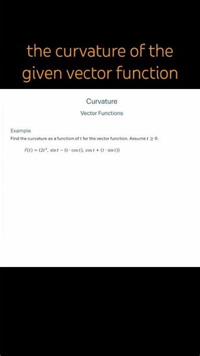 Find the Curvature of a Vector Function
