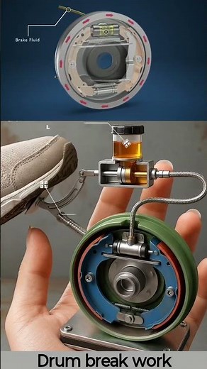 Break working principle / Drum brakes working process #tech #automobile #bike #machine #car #travel