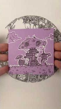 Purple Post-it note drawing. #cwgartwork #weirdart #drawing #doodles #postitnotes #relaxing