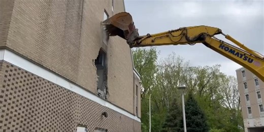 Demolition of two residence halls, academic office building at UToledo begins
