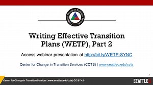 Writing Effective Transition Plans, Part 2 (10/21/2020)