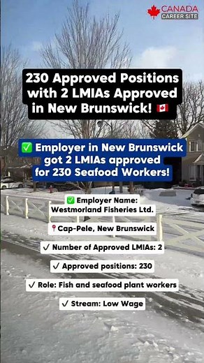 🇨🇦 230 Approved Positions with 2 LMIAs Approved in New Brunswick! | canadacareersite.com