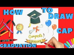 How to Draw Graduation Cap and Diploma Easy