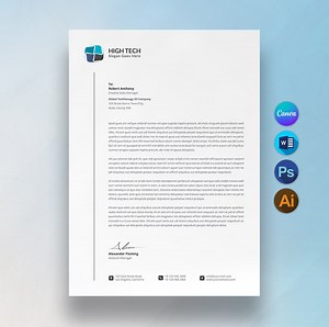Editable Business Letterhead Template: Modern Custom Design (canva, Word, AI, PSD) Digital Download - Etsy