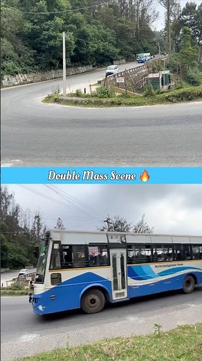 Double Power! TNSTC Blue Buses in Sharp Curve Ghat Road 🔥 Uphill & Downhill Drive