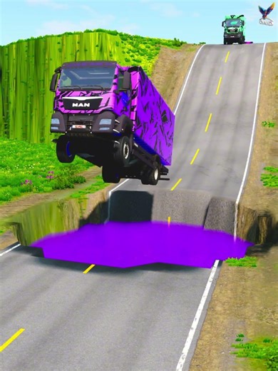 ‎ LKW vs LILA WASSERLOCH! 😱 #shorts #beamng