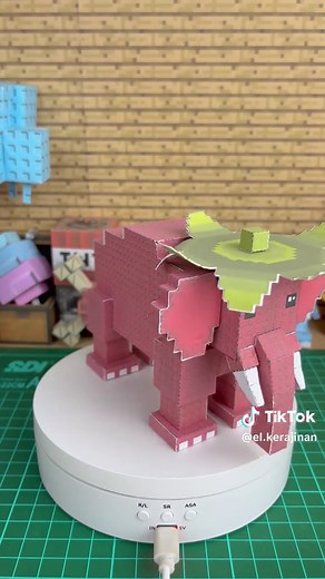 Tutorial de Papercraft Elefante de Fresa 🍓🐘