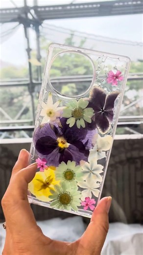 押し花スマホカバーレッスン #若林佳子 #押し花 #レジン教室
