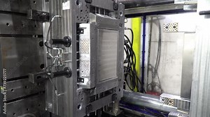 industrial machine making plastic fruit crates