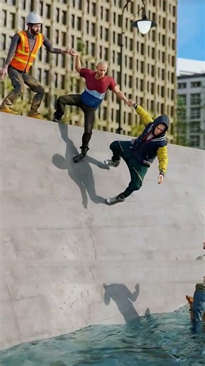 A dog slipped and fell into a very deep reservoir.