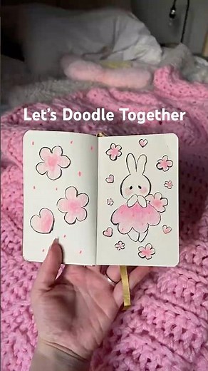 Let’s Start a Tiny Sketchbook Together✨Easy Bunny Doodle Idea for Beginners #artshorts #easydrawing
