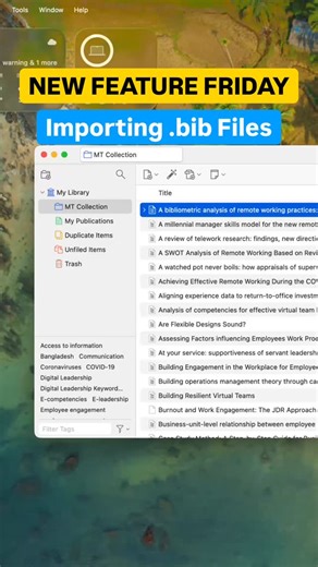 PERRLA on Instagram: "✨ New Feature Friday ✨ Got references stuck in another app? We’ve got you. With PERRLA’s .bib import, you can export your references from another tool, drag and drop the file into PERRLA, and we’ll take it from there—clean, organized, and ready to use in your library. 📚 Less setup. Better references. More time to write. #NewFeatureFriday #PERRLA #BibTeX #ResearchTools #AcademicWriting CiteItRight StudentSuccess APAFormatting"