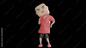 cartoon animation 3d character dancing funny hip hop having fun and speak, sing rap for looping animation
