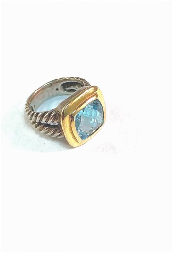 David Yurman Sterling Silver Blue Topaz Ring – Twisted Cable Design Size 7 - Etsy
