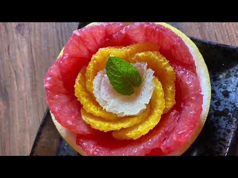 ♫【便利なフルーツカット】フルーツフラワー グレープフルーツやオレンジでミックスフラワー パーティー向けフルーツカット Fruit flower Fruit cut for party