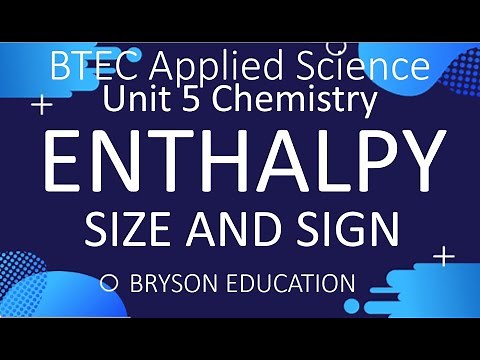 BTEC Applied Science - Unit 5 Chemistry - Sign and Magnitude of Enthalpy Changes