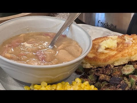 How to Make Old-Fashioned Butter Beans & Crispy Fried Cornbread | Southern Comfort Food
