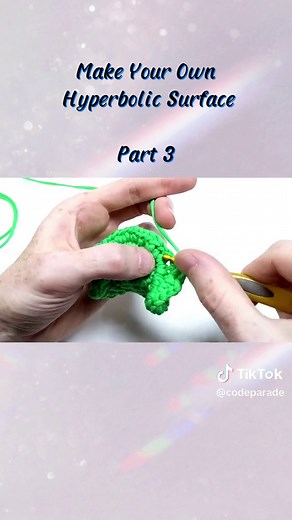 Make your own hyperbolic planes using crochet part 3#hyperbolic #crochet #crochettutorial #codeparade