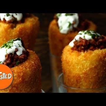 Homemade Cheesy Chili Mash Cones | Cheesy Appetizer Recipes | Party Food | Twisted