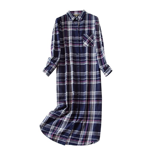 Clearance! women's nightgowns & sleepshirts nightgowns for women Women's Autumn And Winter Extra Long Cotton Pajamas Cardigan Shirt Nightgown clearance item Purple
